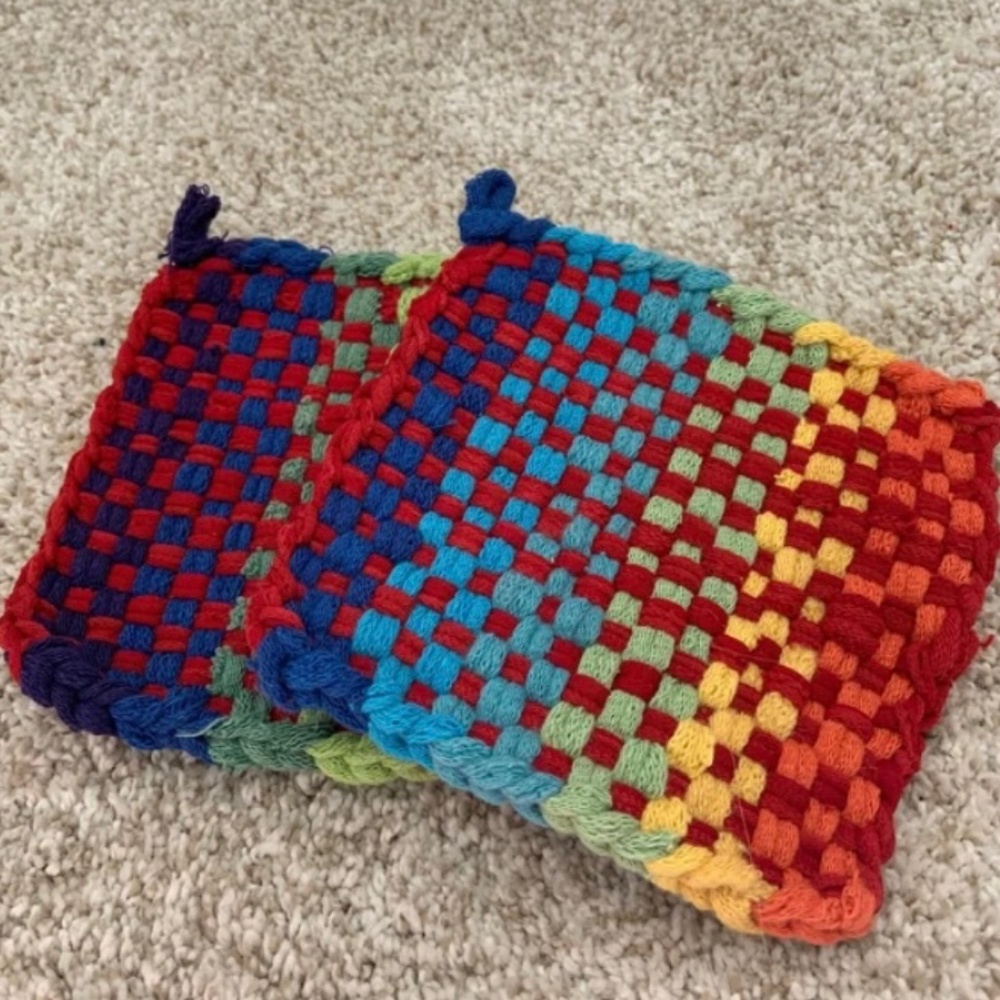 Handcrafted Rainbow Pot Holders